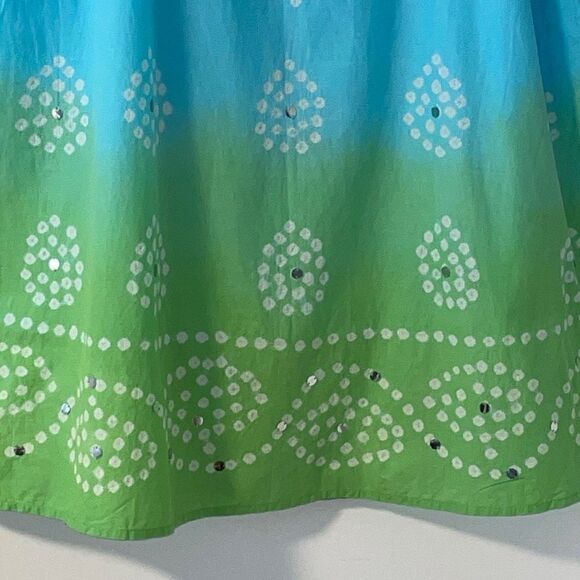 Old Navy ombré blue & green low waist sequin cotton maxi skirt 14 - Picture 3 of 9